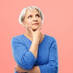 Lady thinks something over