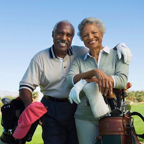 Senior man and woman with All-on-4 in Minot, MD