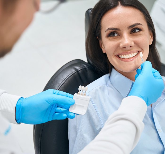 Woman with dental bridge in Minot