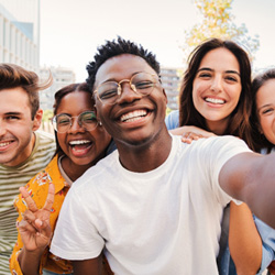 Invisalign patient in Minot out with friends